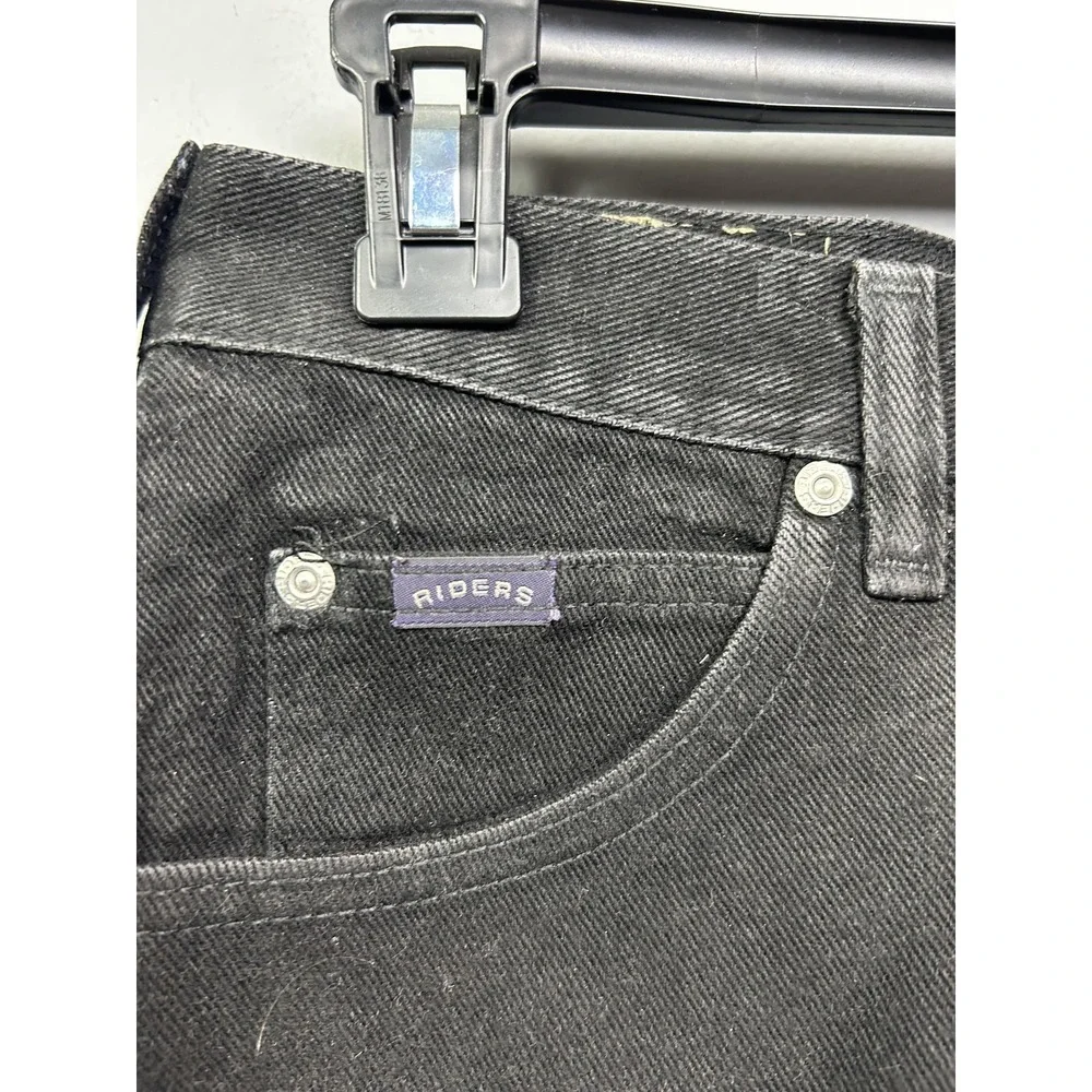 Riders Jeans Women 6M Black High Waisted Tapered Leg 100% Cotton Vintage 90s 6 M